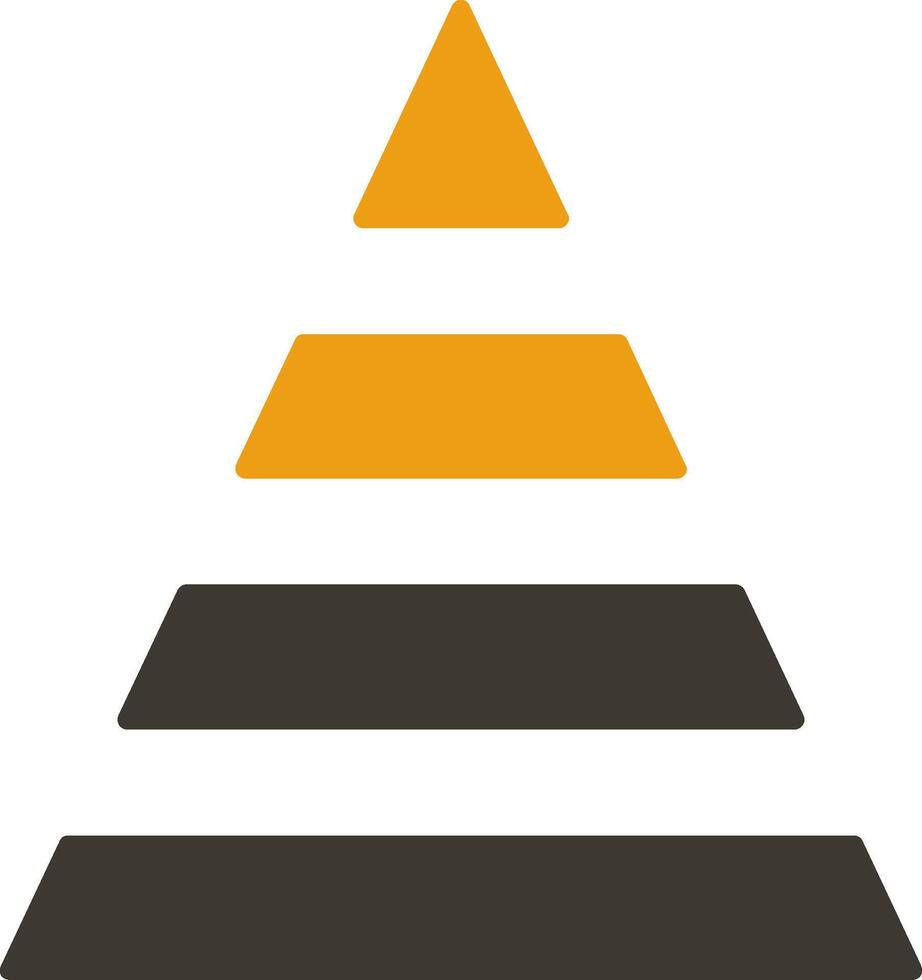 piramide glyph twee kleur icoon vector