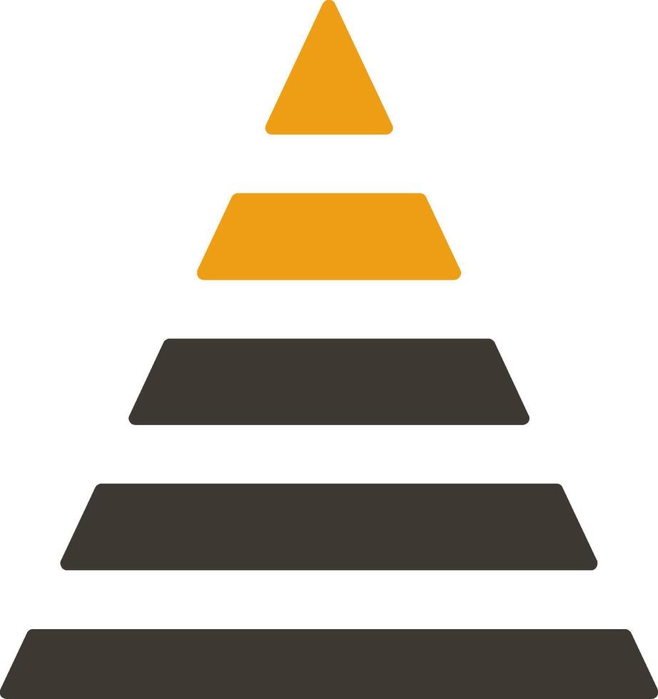 piramide tabel glyph twee kleur icoon vector