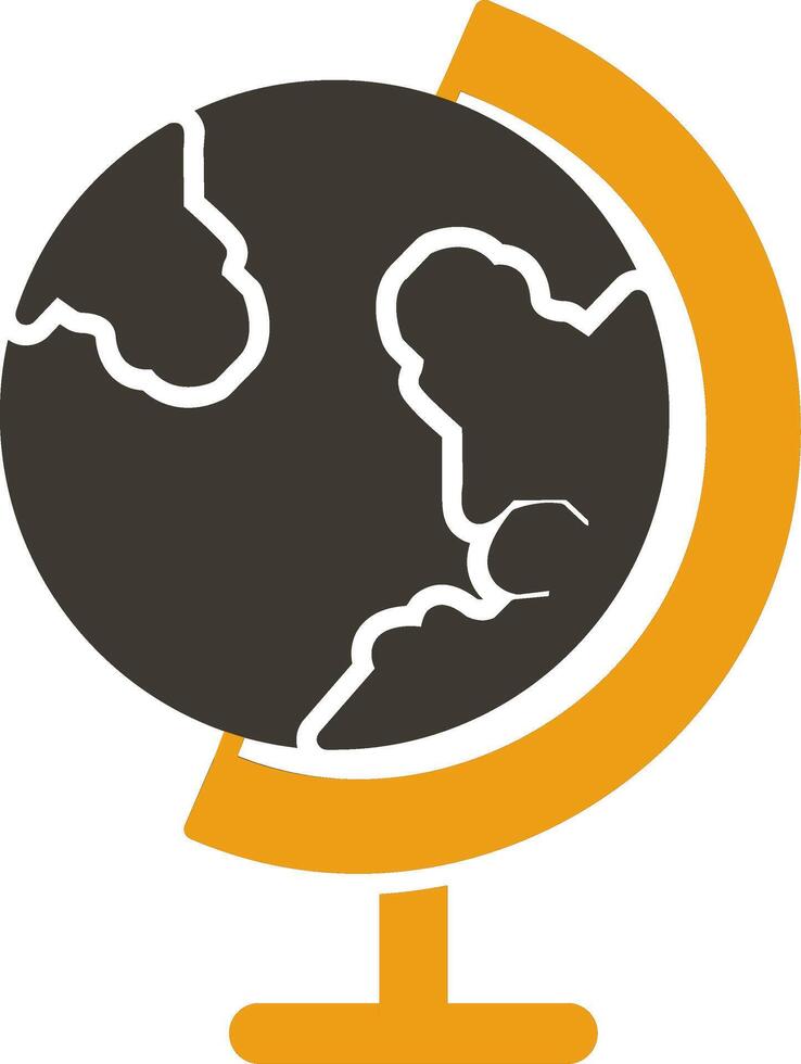 aarde wereldbol glyph twee kleur icoon vector