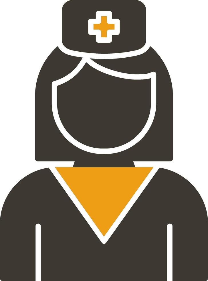 verpleegster glyph twee kleur icoon vector