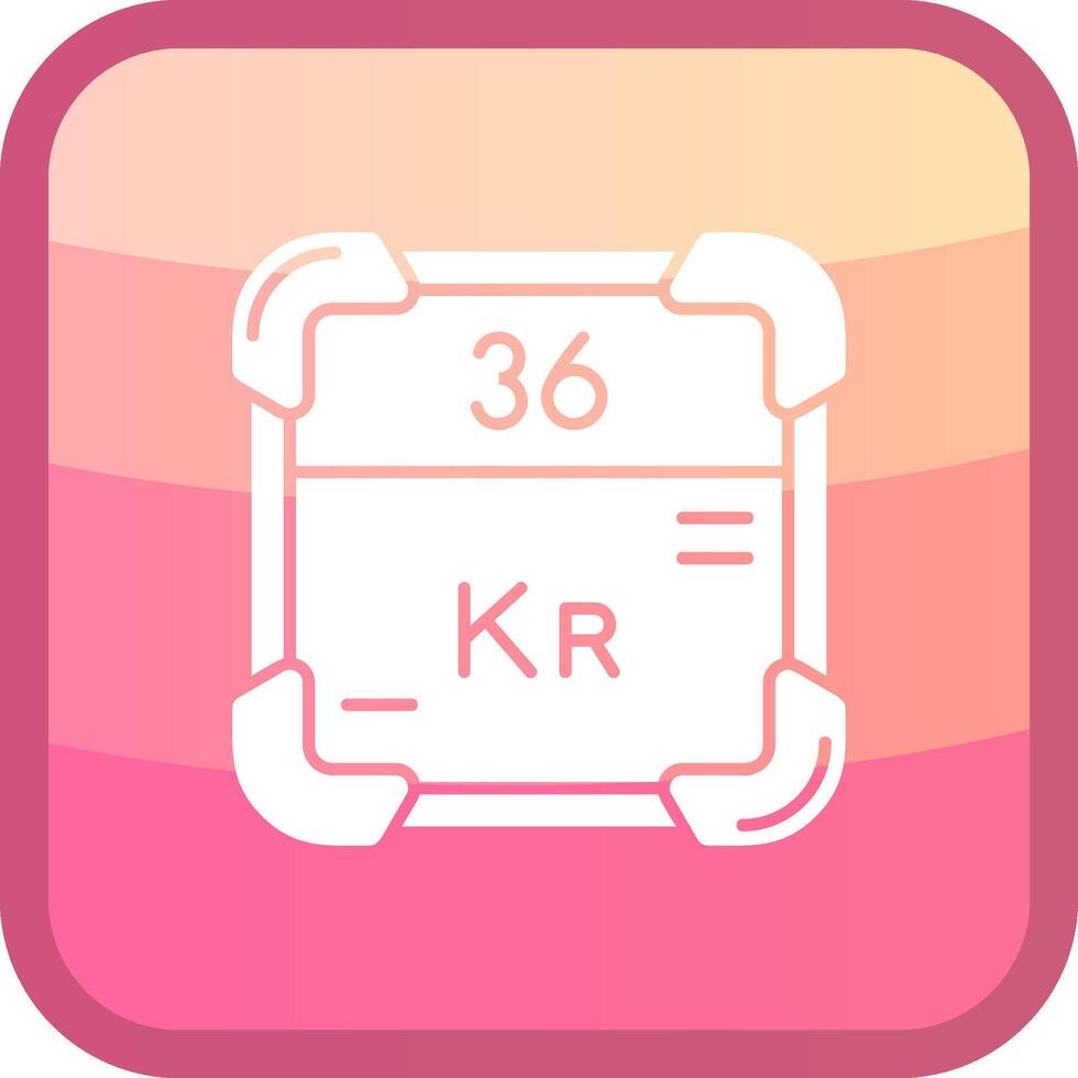 krypton glyph squre gekleurde icoon vector