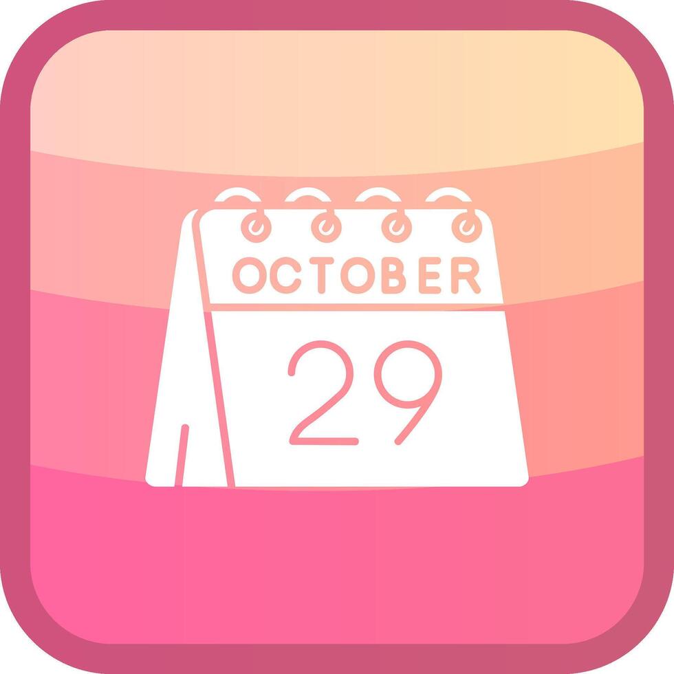 29e van oktober glyph squre gekleurde icoon vector