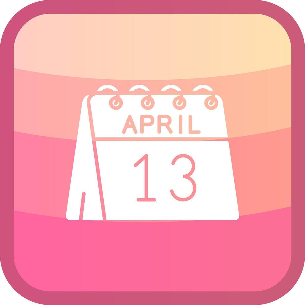 13e van april glyph squre gekleurde icoon vector