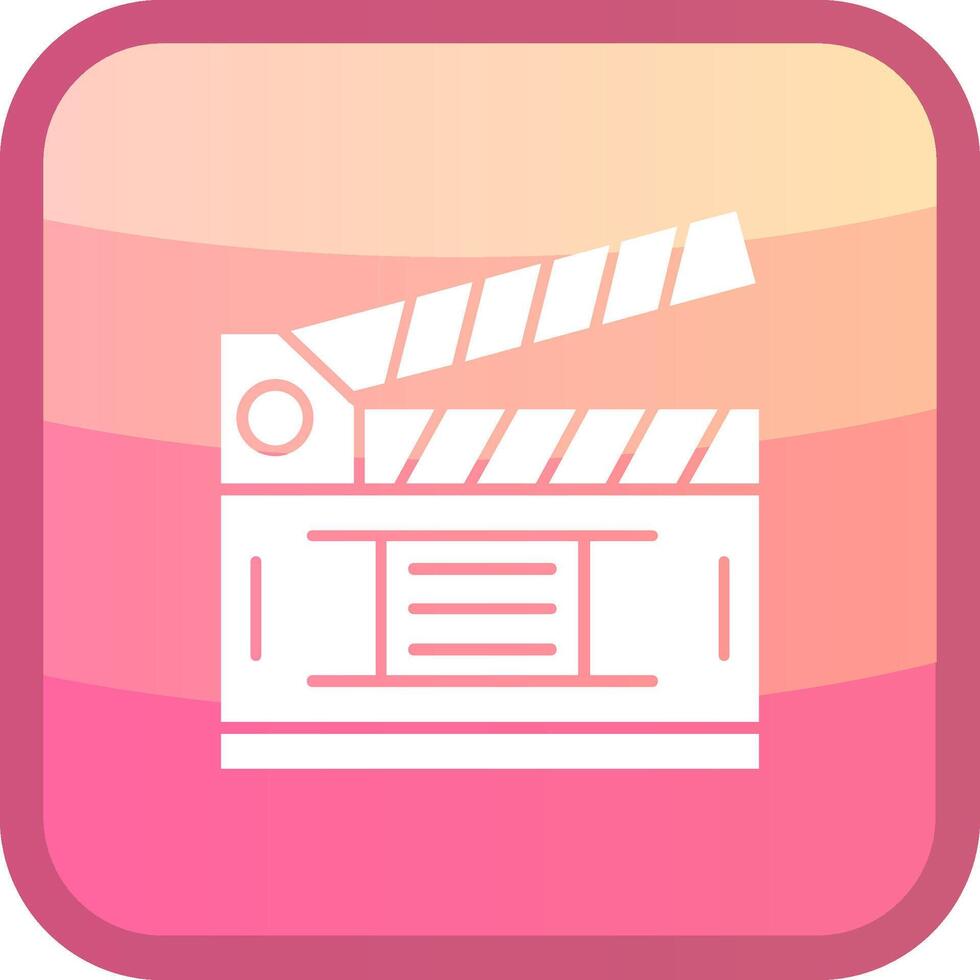 Filmklapper glyph squre gekleurde icoon vector