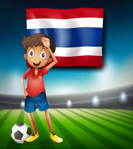 Thaise voetbalster bij stadion vector