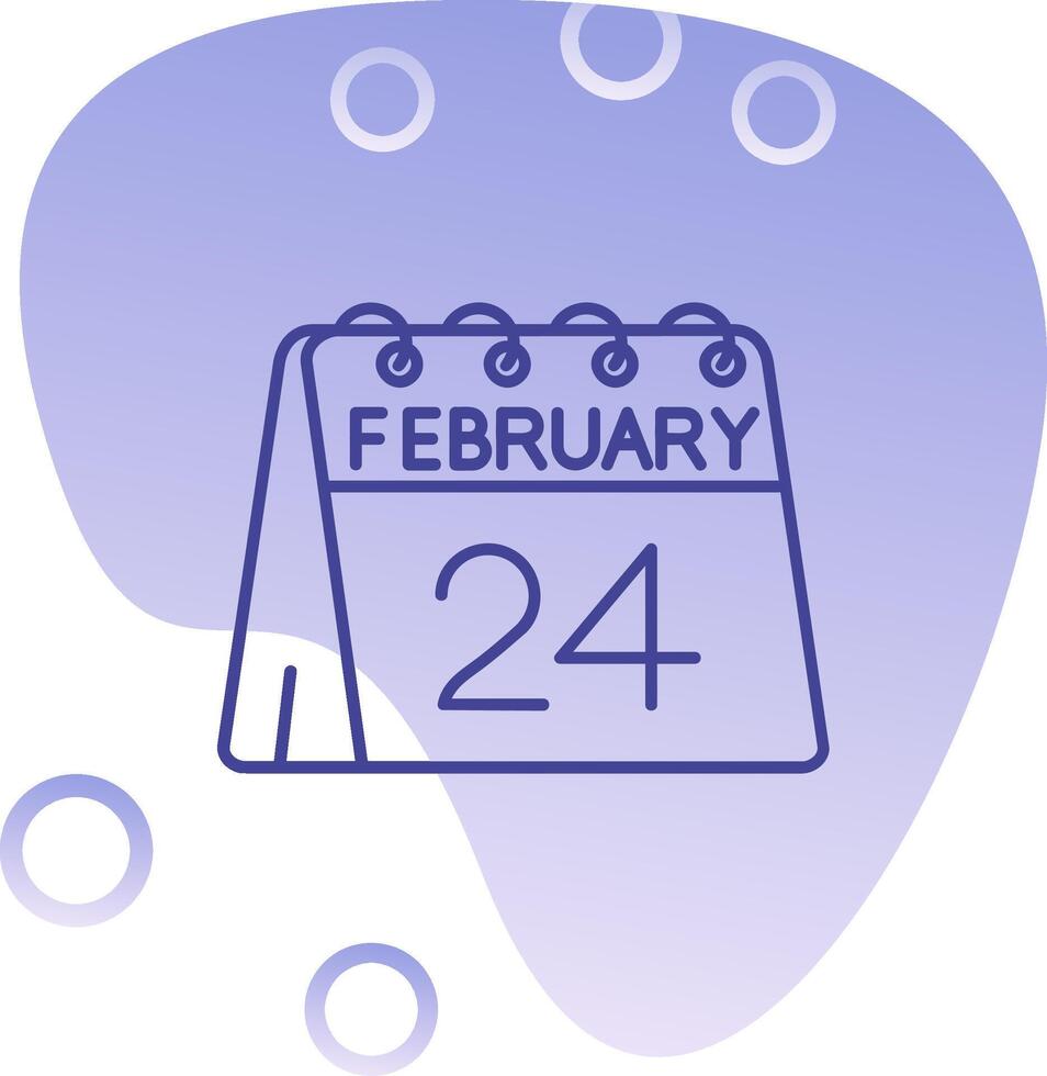 24e van februari helling bubbel icoon vector