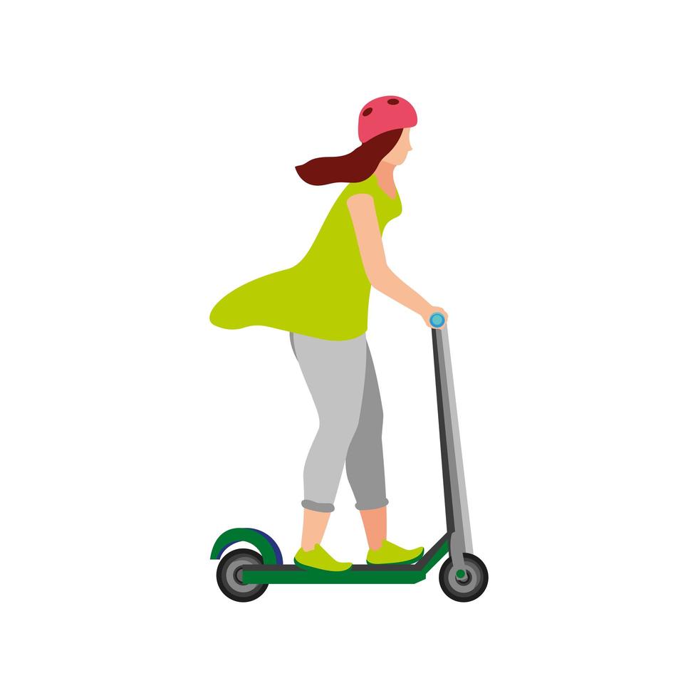 jong meisje op kick scooter vector