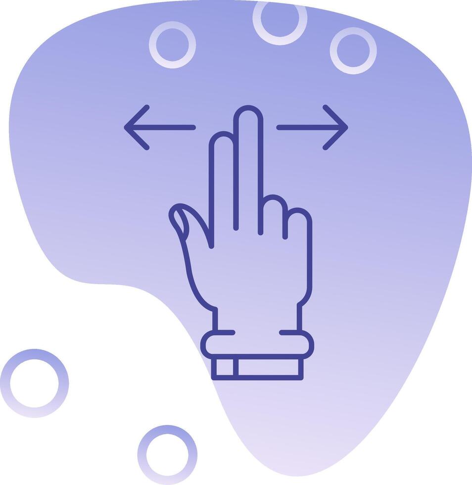 twee vingers horizontaal rol helling bubbel icoon vector