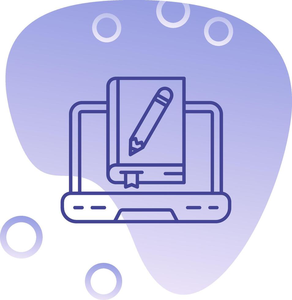 online aan het leren helling bubbel icoon vector