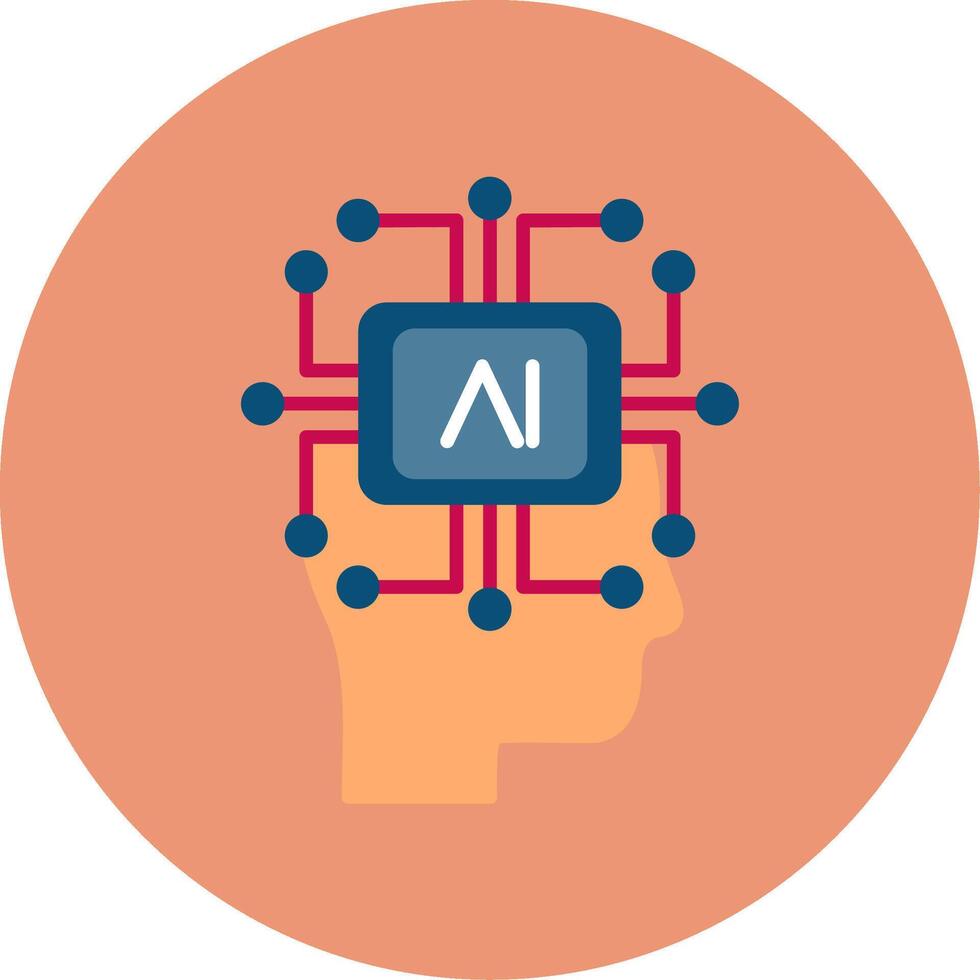 kunstmatig intelligentie- vlak cirkel icoon vector