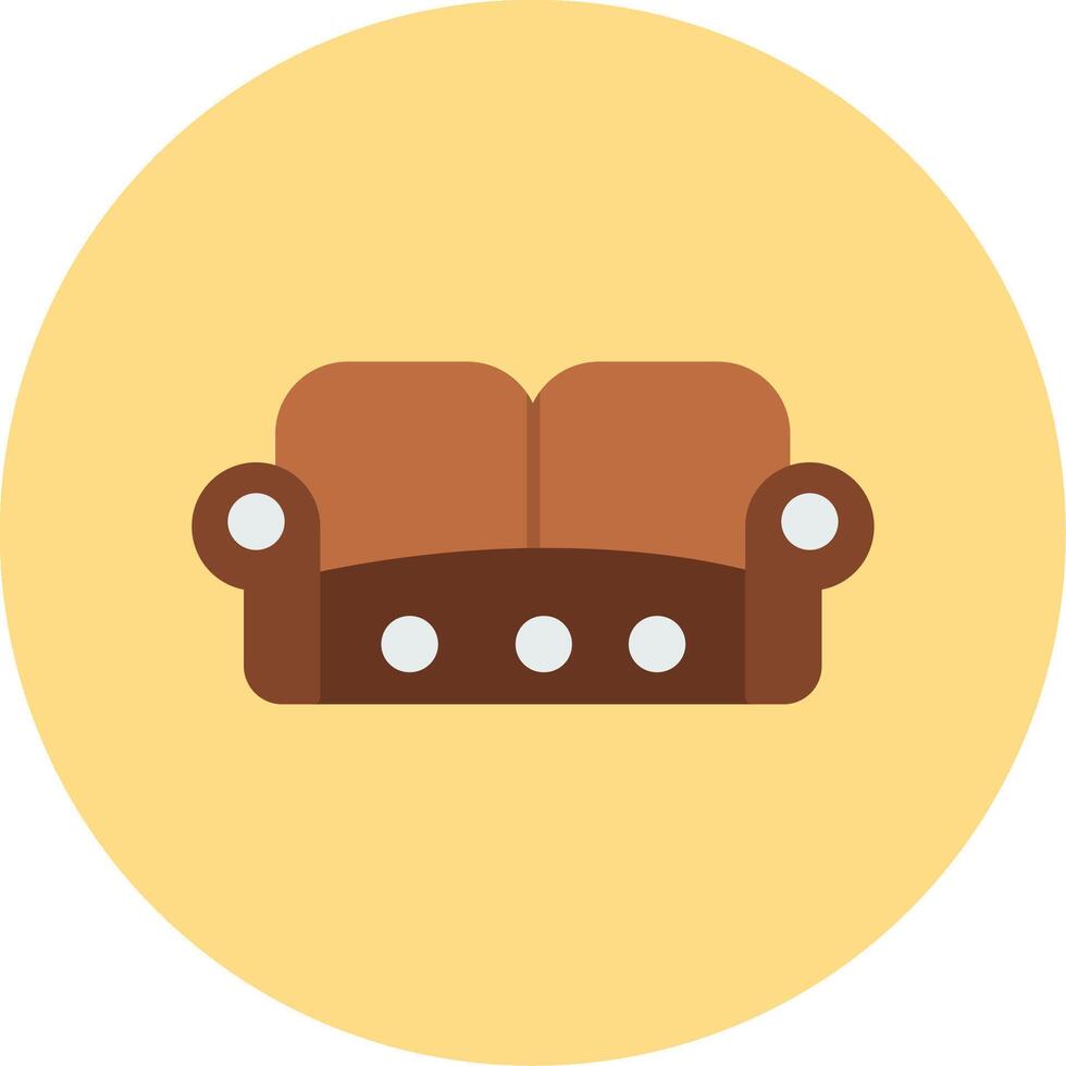 sofa vlak cirkel icoon vector