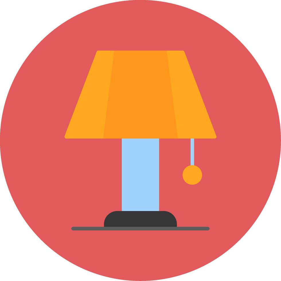 tafel lamp vlak cirkel icoon vector
