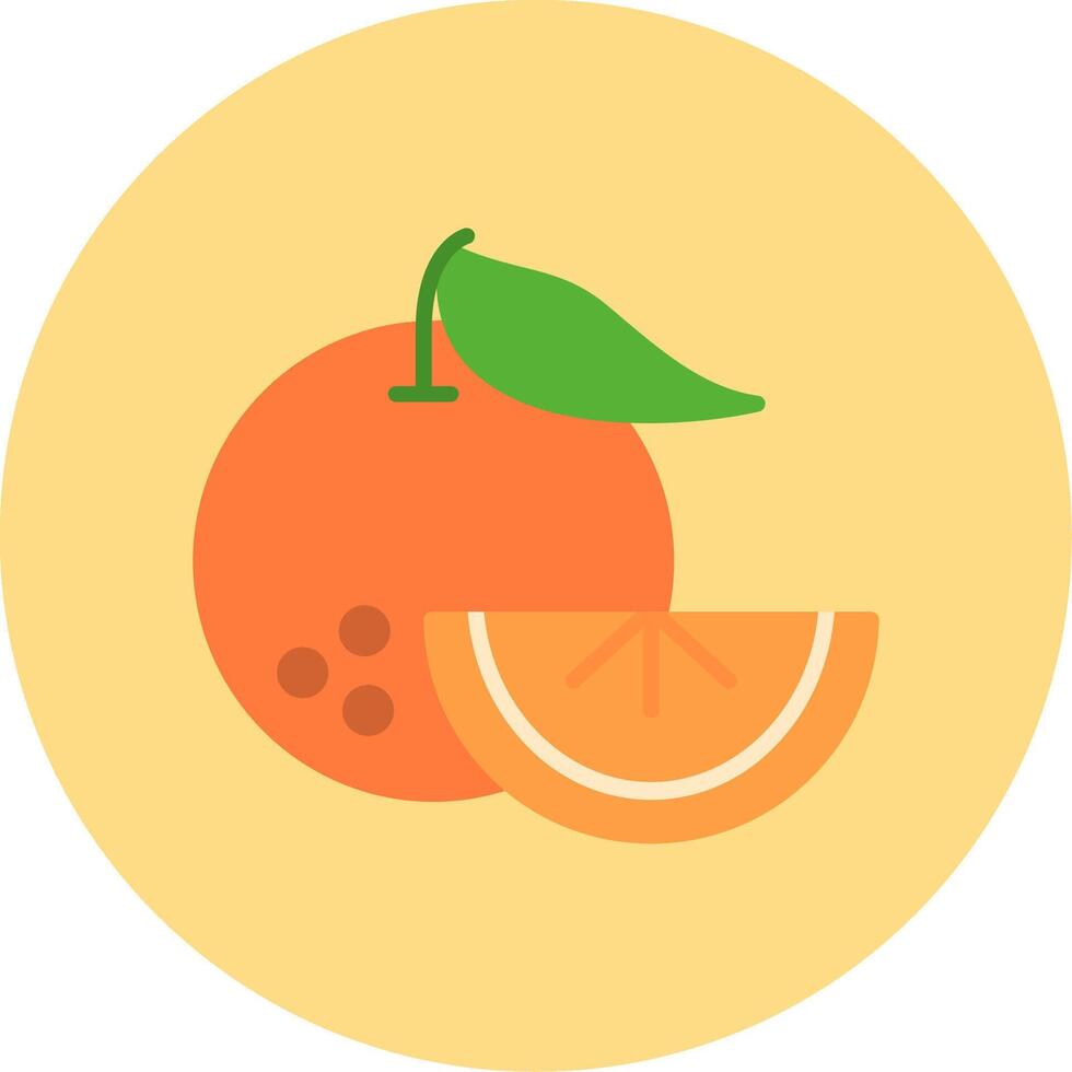 sinaasappels vlak cirkel icoon vector