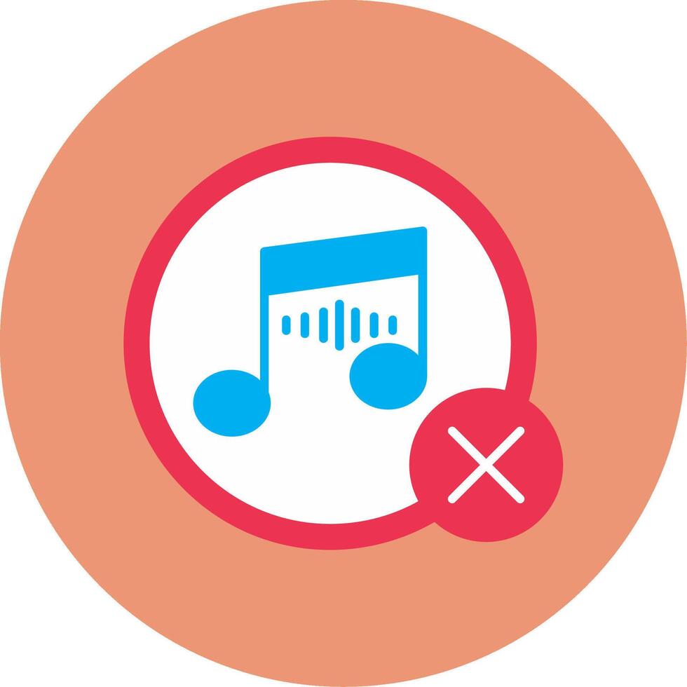 Nee muziek- vlak cirkel icoon vector