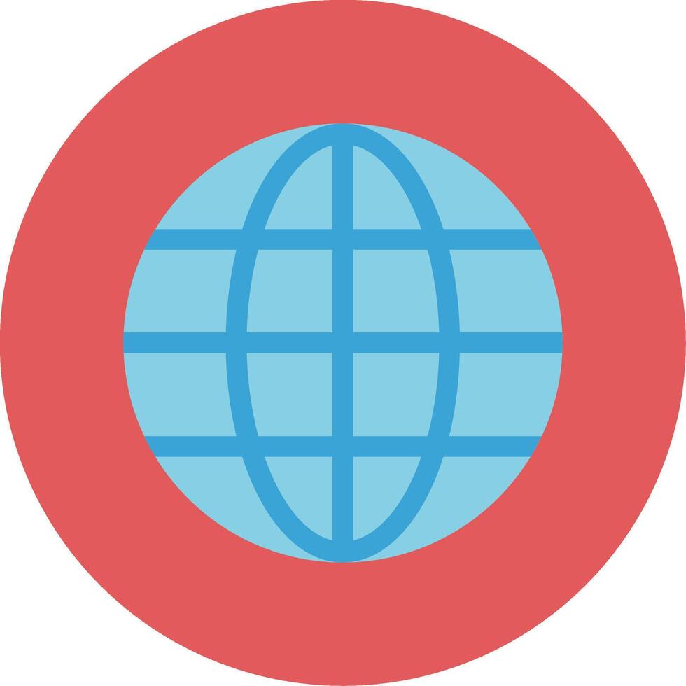 wereld vlak cirkel icoon vector