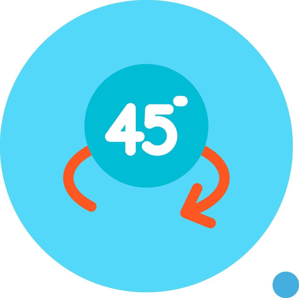 draaien hoek 45 lang cirkel icoon vector