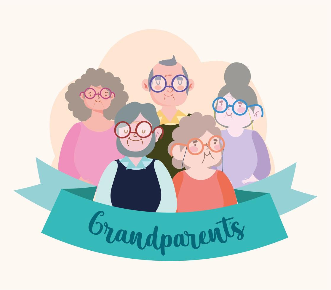grootouders cartoon met lint vector