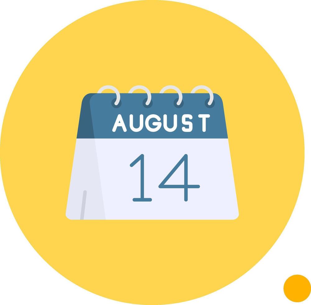 14e van augustus lang cirkel icoon vector