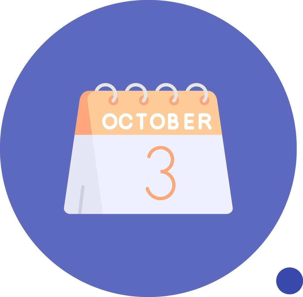 3e van oktober lang cirkel icoon vector