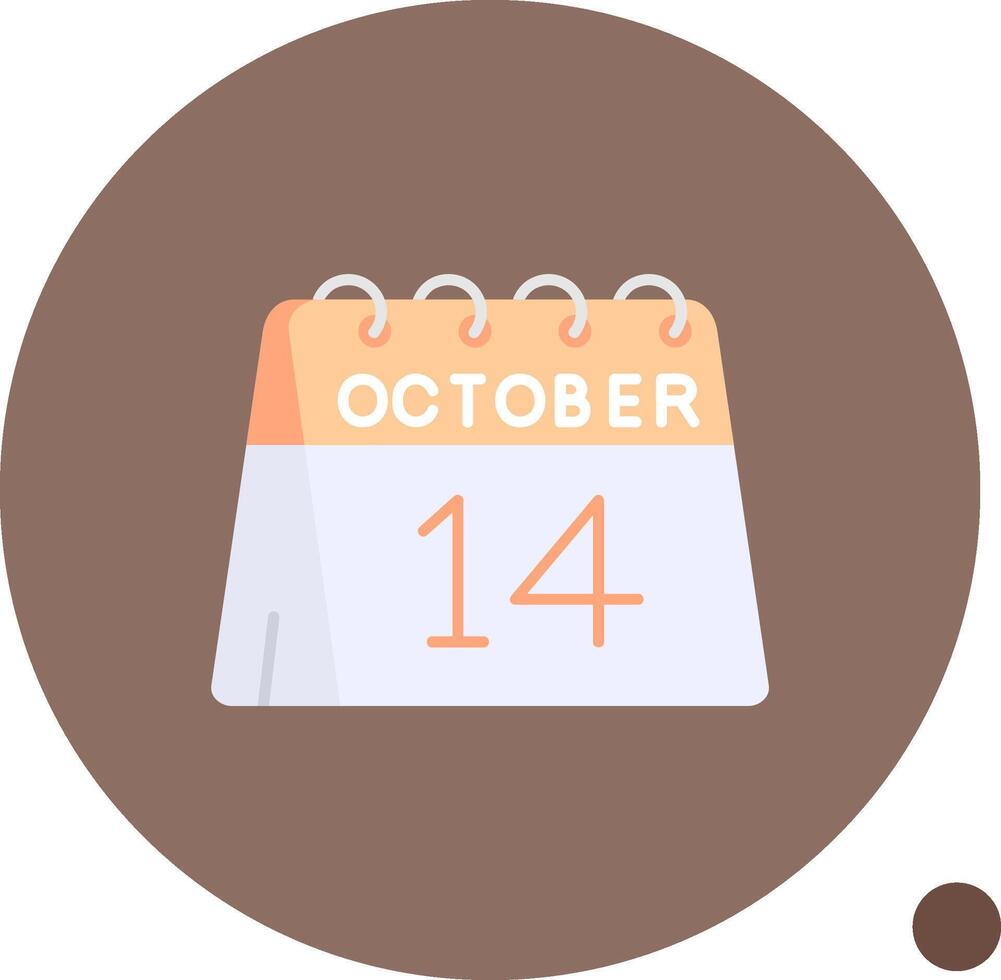 14e van oktober lang cirkel icoon vector