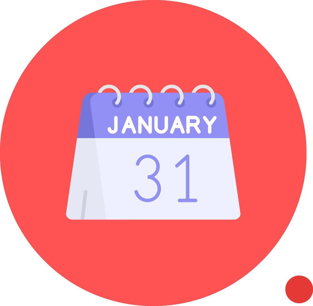 31e van januari lang cirkel icoon vector