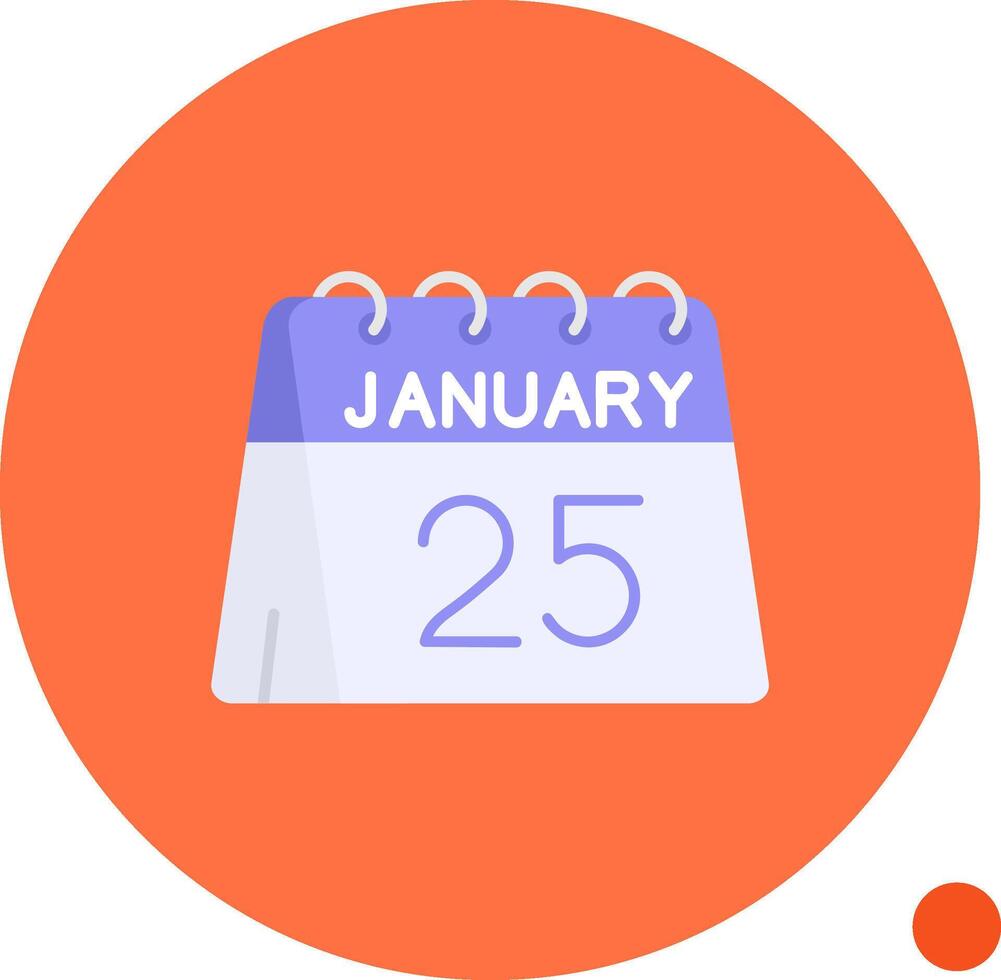 25e van januari lang cirkel icoon vector