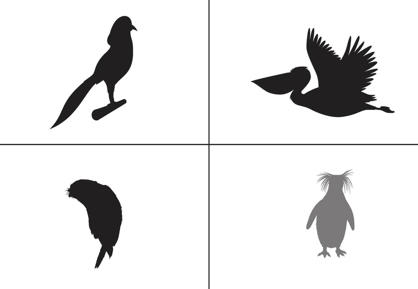 vlak ontwerp vogel silhouet reeks ,vogel, zwart icoon, vogel kunst ,vogel tatoeage, vector