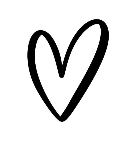 Kalligrafische liefde hart teken vector