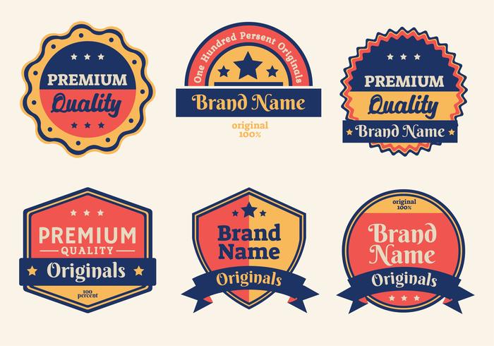 retro label vector pack