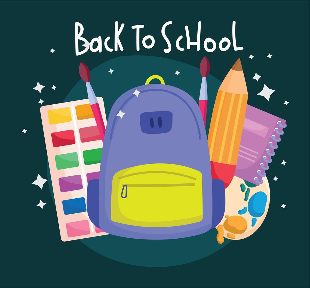 terug naar schooltas en icon set vector design