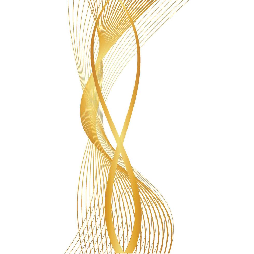 gouden golvend lijn decoratie vector