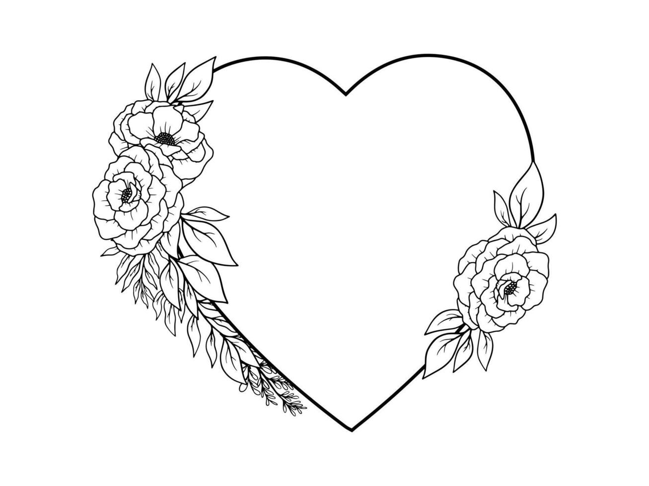 schets bloem boeket Valentijn dag vector