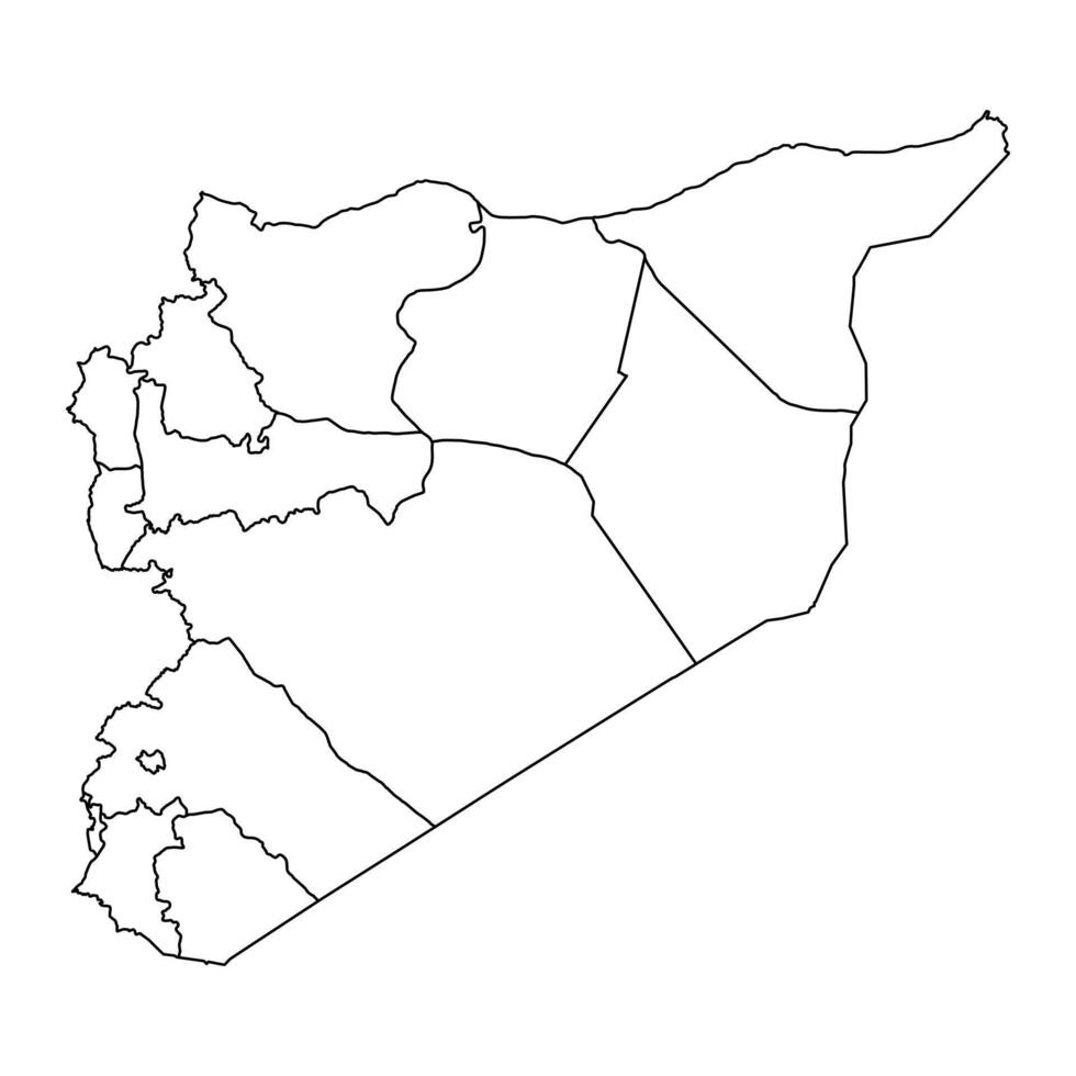 Syrië kaart met administratief divisies. vector illustratie.