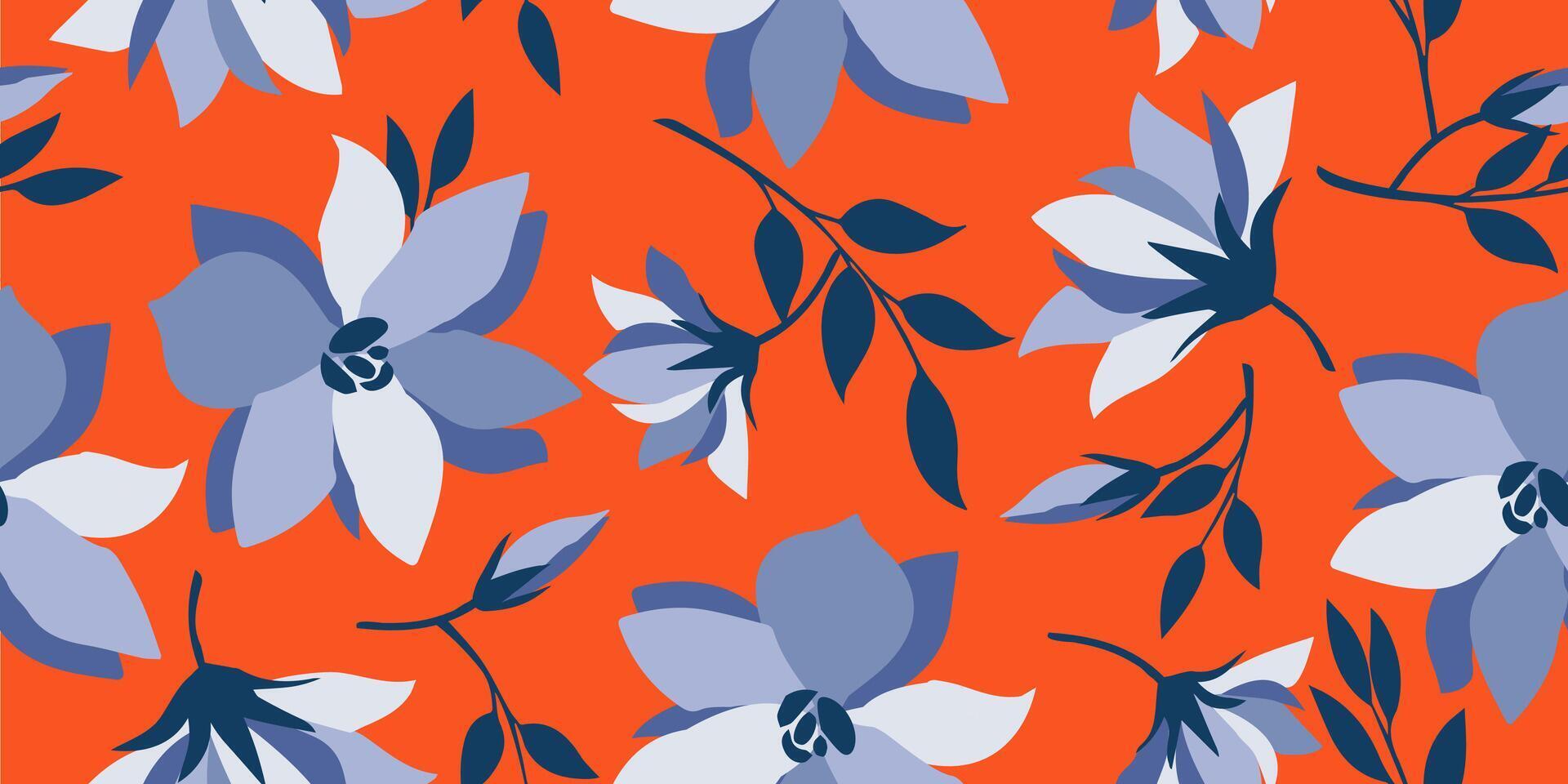 exotisch hand- getrokken bloemen, naadloos patronen met bloemen voor kleding stof, textiel, kleding, omhulsel papier, omslag, banier, huis decor, abstract achtergronden. vector illustratie.