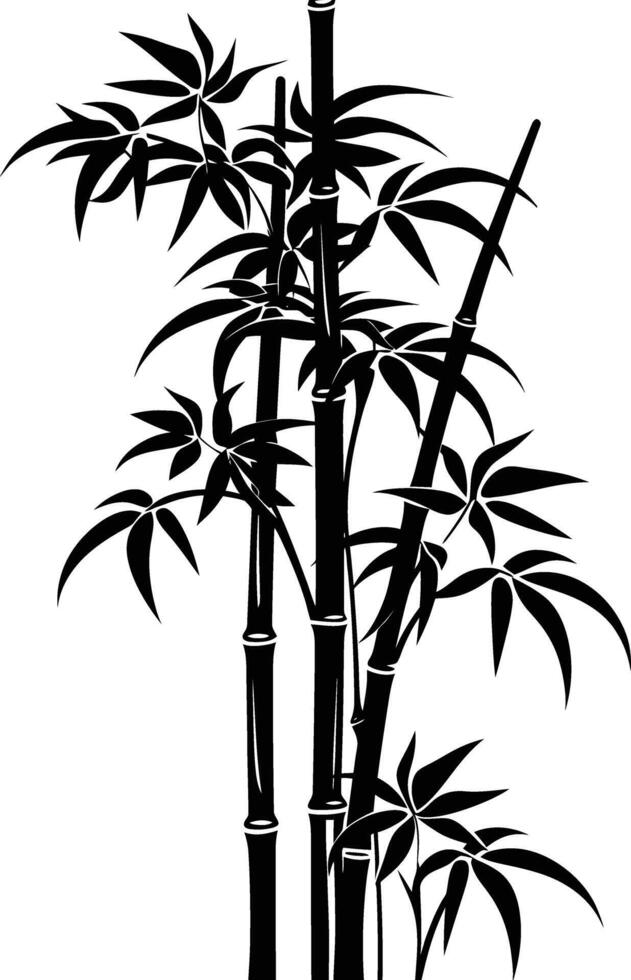 ai gegenereerd silhouet bamboe vol lichaam zwart kleur enkel en alleen vector
