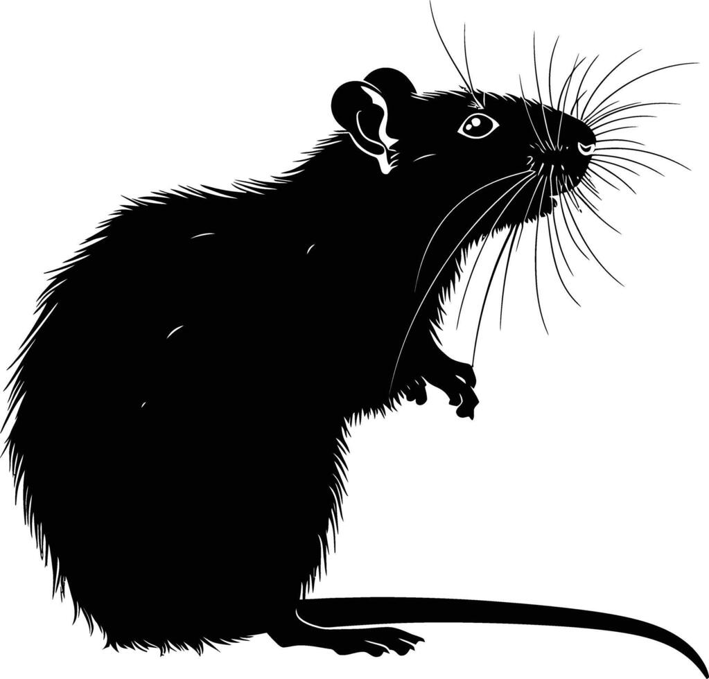 ai gegenereerd silhouet Rat zwart kleur enkel en alleen vol lichaam vector