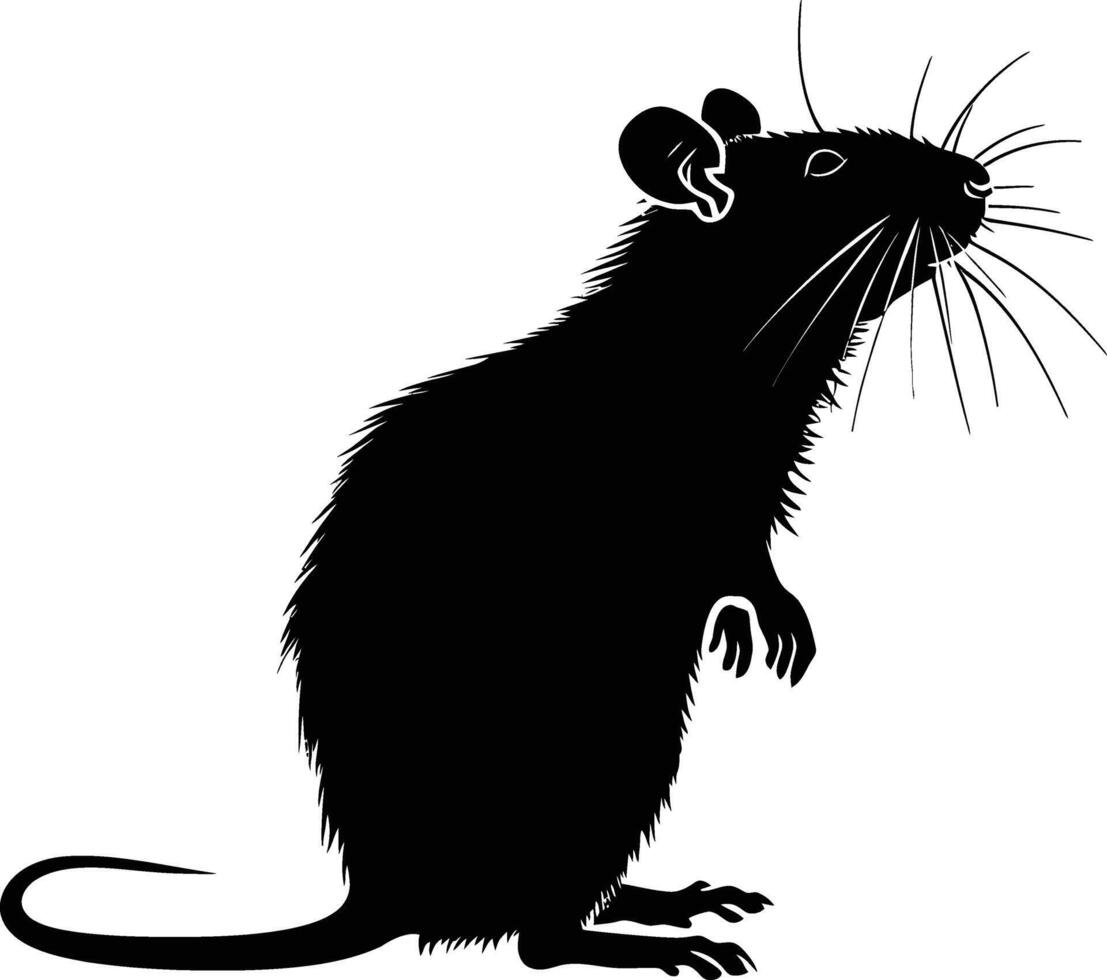 ai gegenereerd silhouet Rat zwart kleur enkel en alleen vol lichaam vector