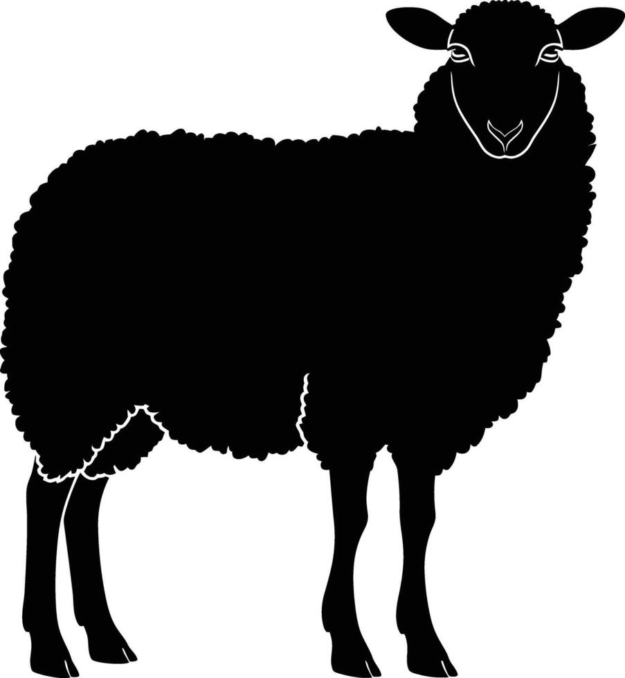 ai gegenereerd silhouet schapen zwart kleur enkel en alleen vector