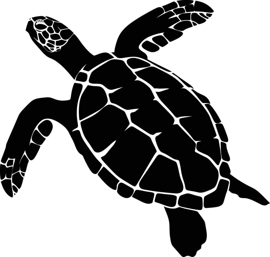 ai gegenereerd silhouet schildpad vol lichaam zwart kleur enkel en alleen vector