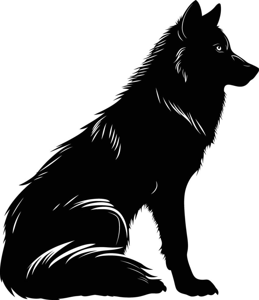 ai gegenereerd silhouet wolf zwart kleur enkel en alleen vector