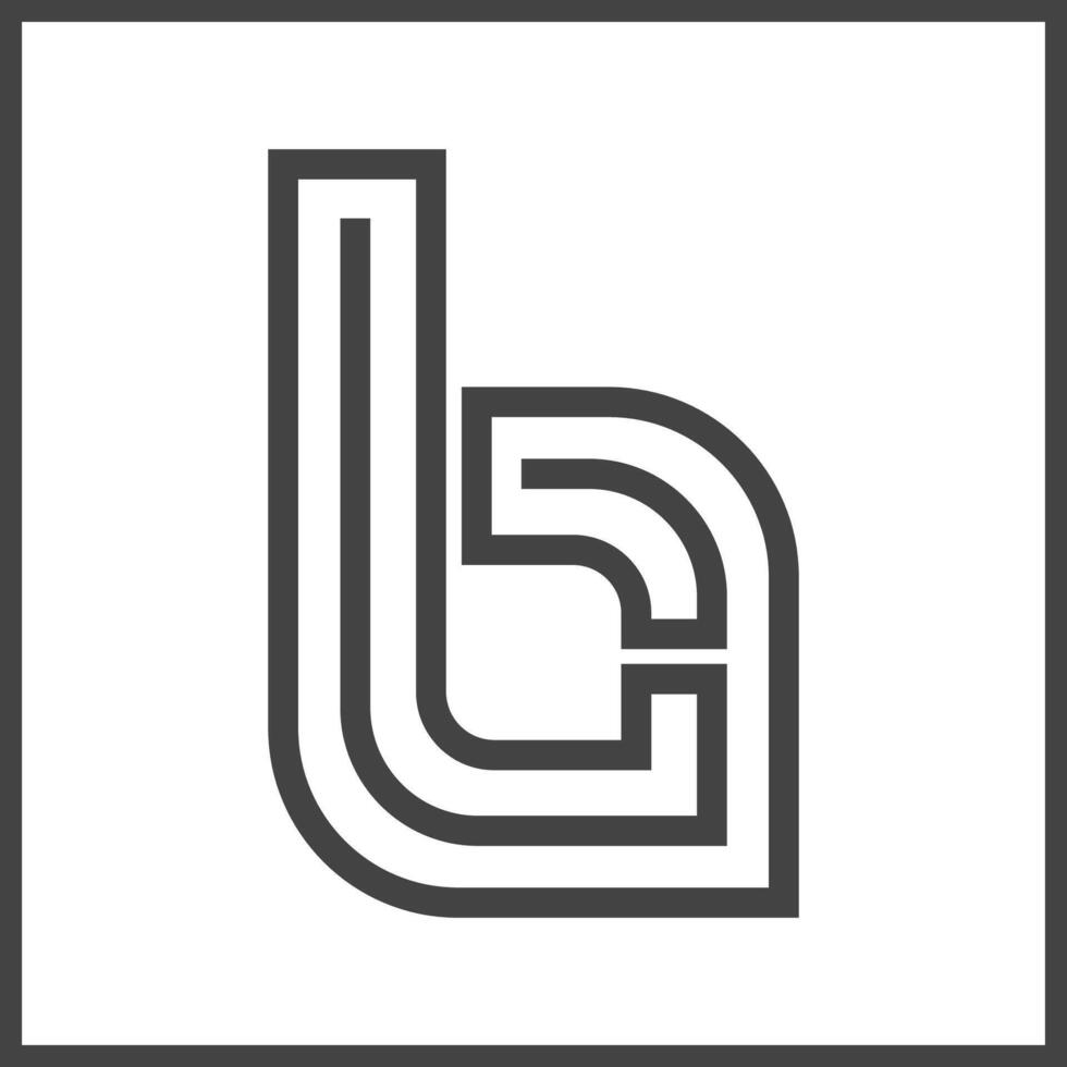 alfabet initialen logo bl, pond, b en l vector