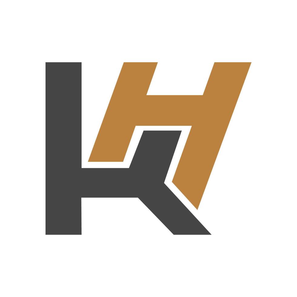 alfabet initialen logo hk, kh, k en h vector