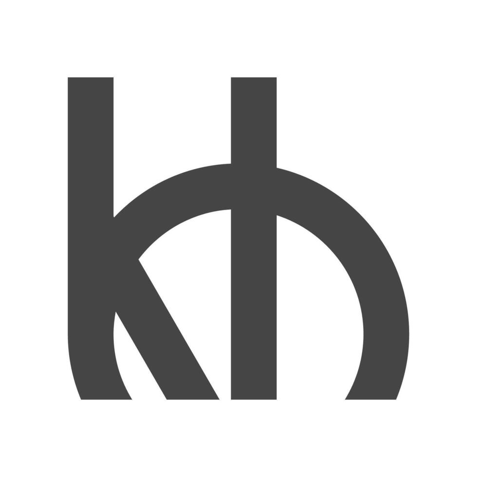 alfabet initialen logo hk, kh, k en h vector