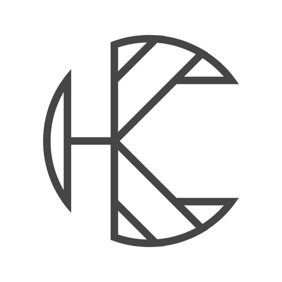 alfabet initialen logo hk, kh, k en h vector