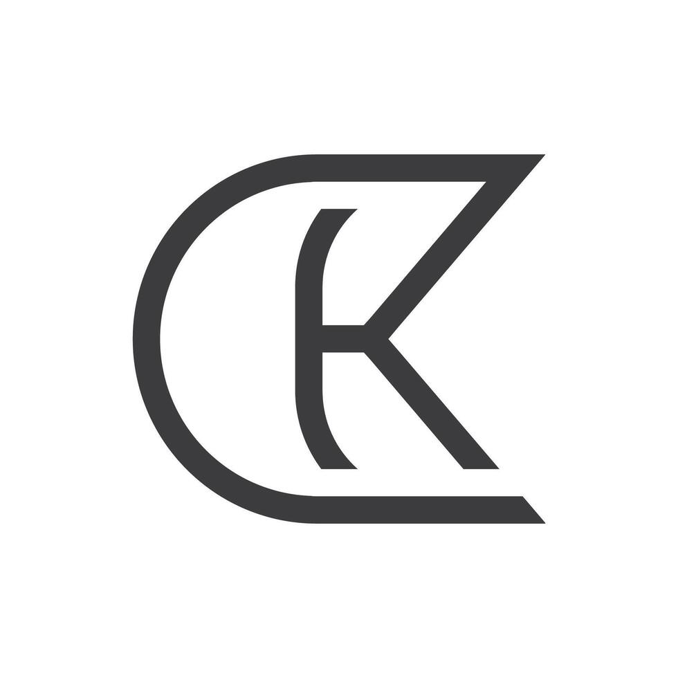 creatief abstract brief ck logo ontwerp. gekoppeld brief kc logo ontwerp. vector