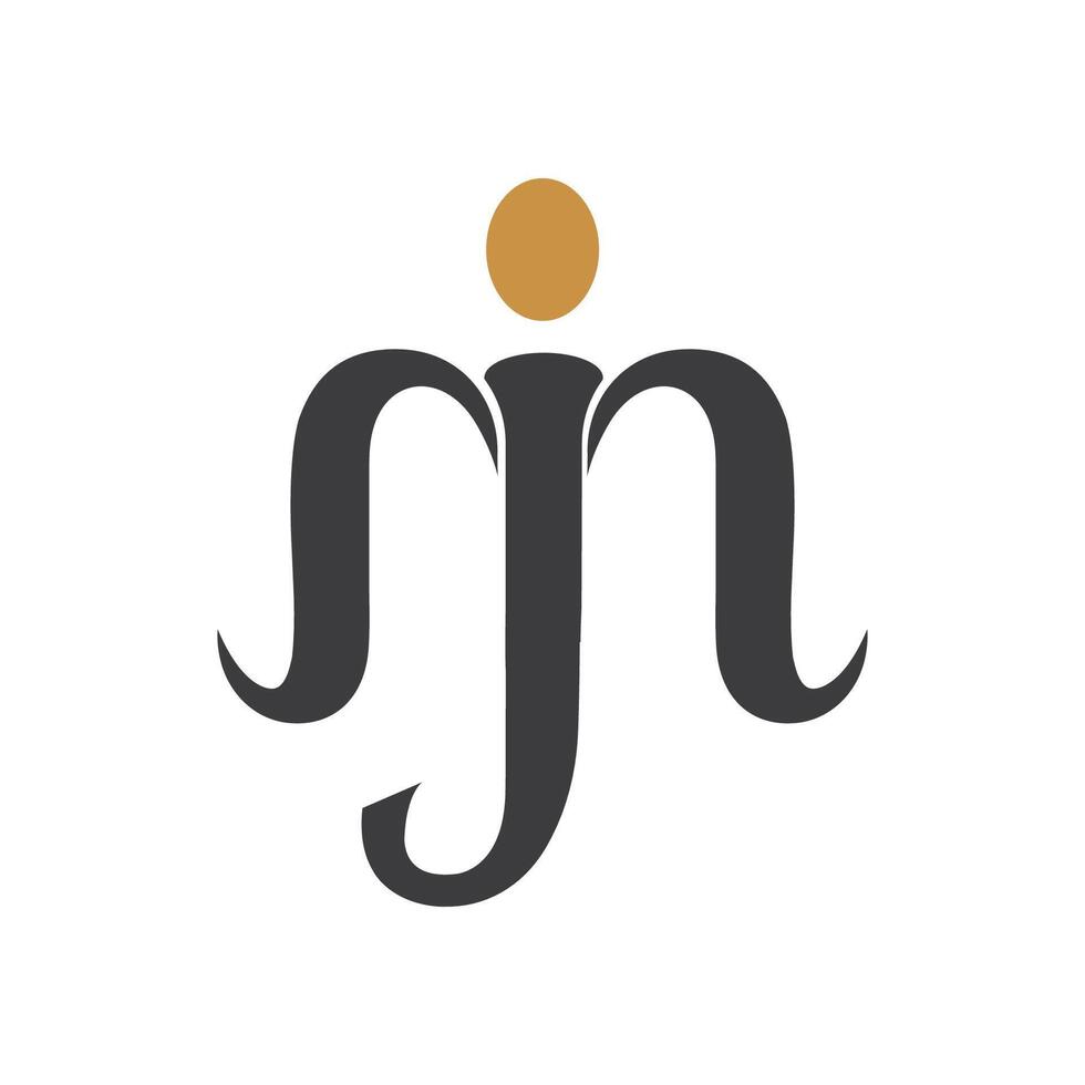 eerste brief jm logo of mj logo vector ontwerp sjabloon