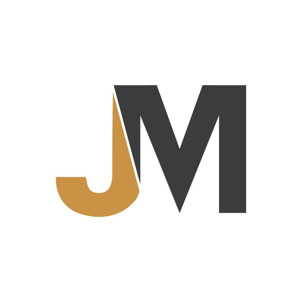 eerste brief jm logo of mj logo vector ontwerp sjabloon