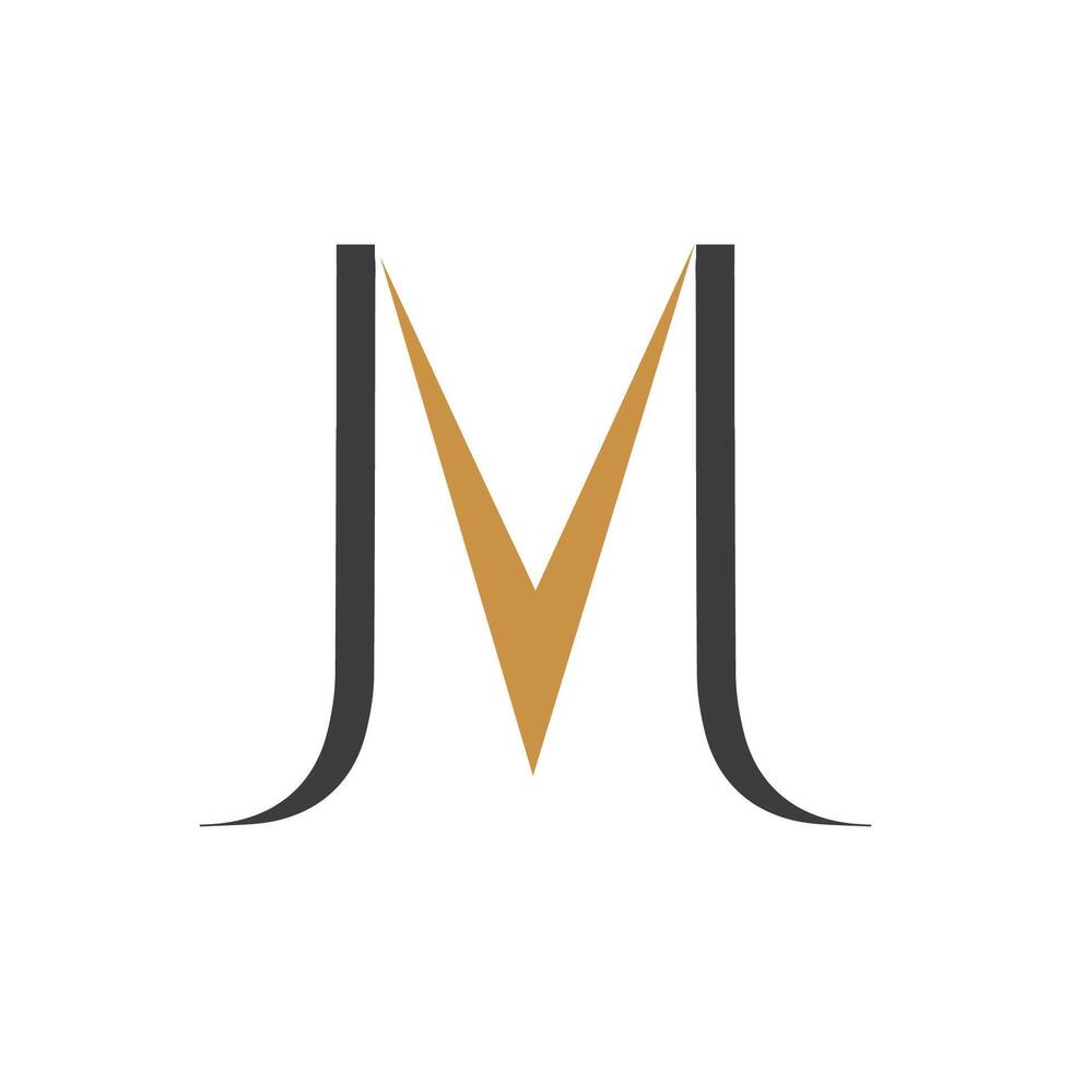 eerste brief jm logo of mj logo vector ontwerp sjabloon