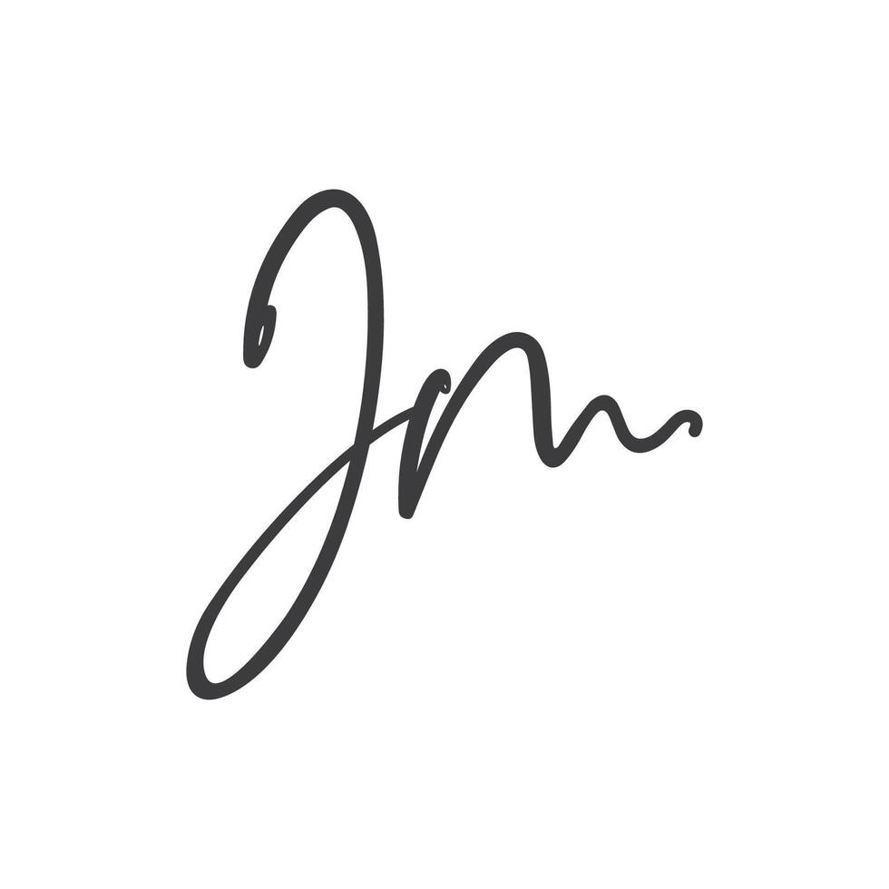 eerste brief jm logo of mj logo vector ontwerp sjabloon