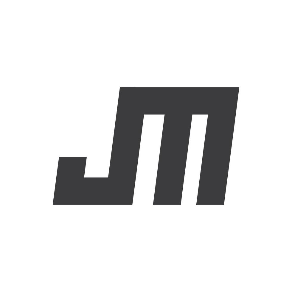 eerste brief jm logo of mj logo vector ontwerp sjabloon